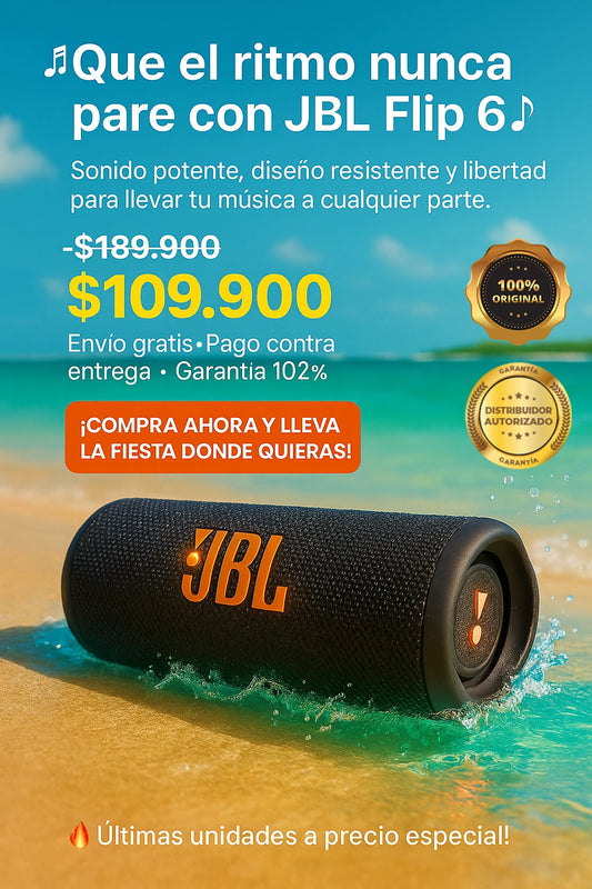 “JBL Flip 6 | Parlante Premium, Resistente y con Bajos Potentes”